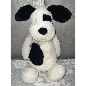 Jellycat Bashful Black Cream Puppy 12" Plush